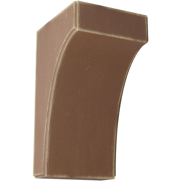 Ekena Millwork 5 1/4"W x 6"D x 10"H Clarksville Wood Vintage Decor Bracket, Weathered Brown BKTWD05X06X10CVBR - main